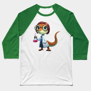 Cute Velociraptor Clever Girl Illustration Baseball T-Shirt